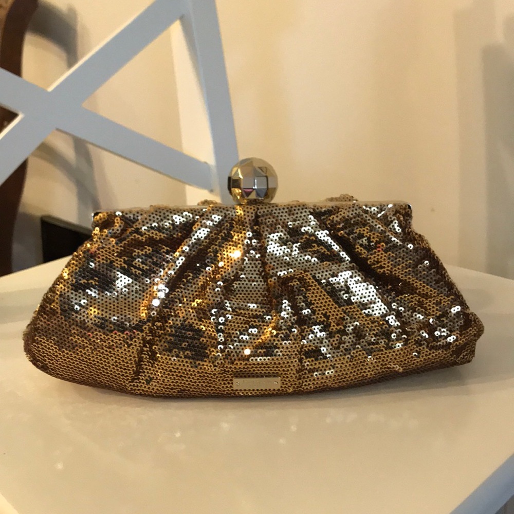 NWT Kate Spade Margie Gold Sequin Clutch